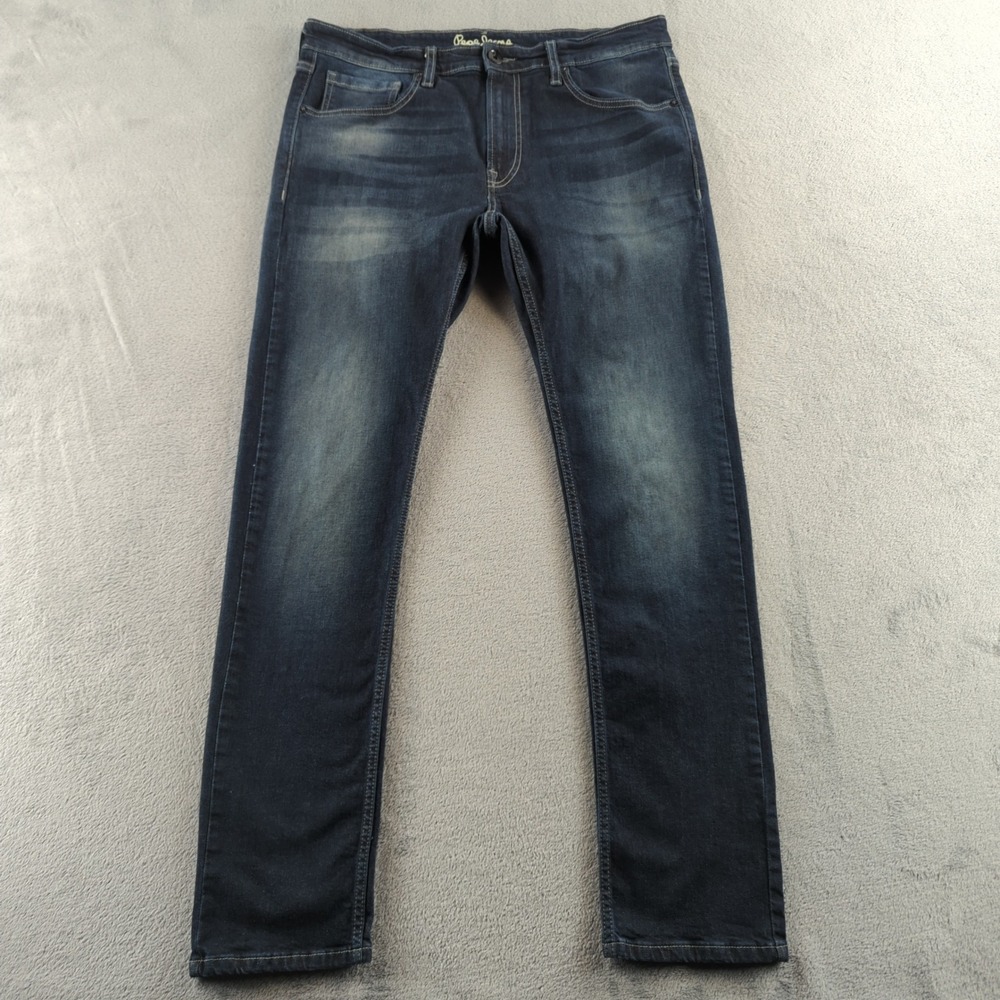Pepe Jeans Jeans Mens 36x33 Blue Daniell-V Vapour Stretch‎ Denim Dark Wash